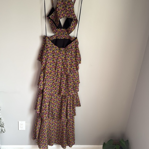 A.L.C. Titus silk maxi Dress in Pink Multi 8 - Picture 3 of 12